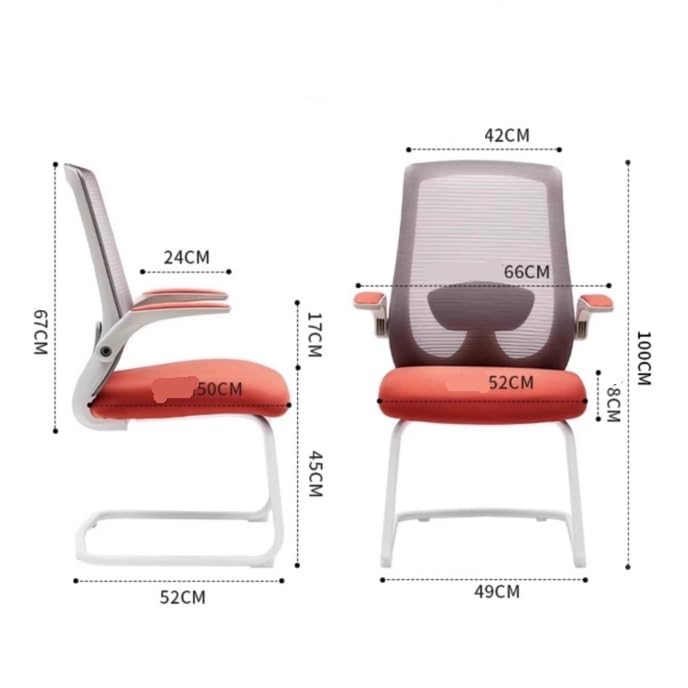Orange Mesh Office Chair with Adjustable Armrests Q514557