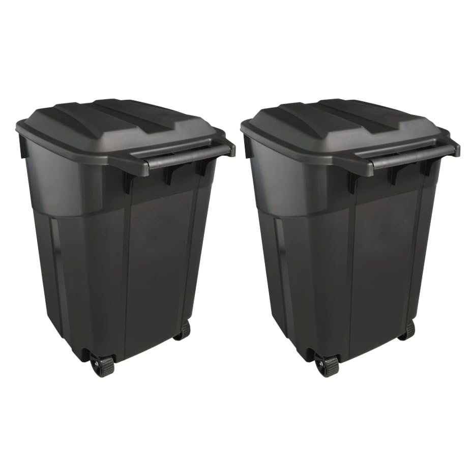 45 Gallon Heavy Duty Plastic Trash Cans with Wheels P553719