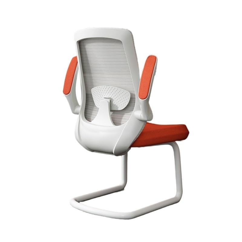 Orange Mesh Office Chair with Adjustable Armrests Q514557