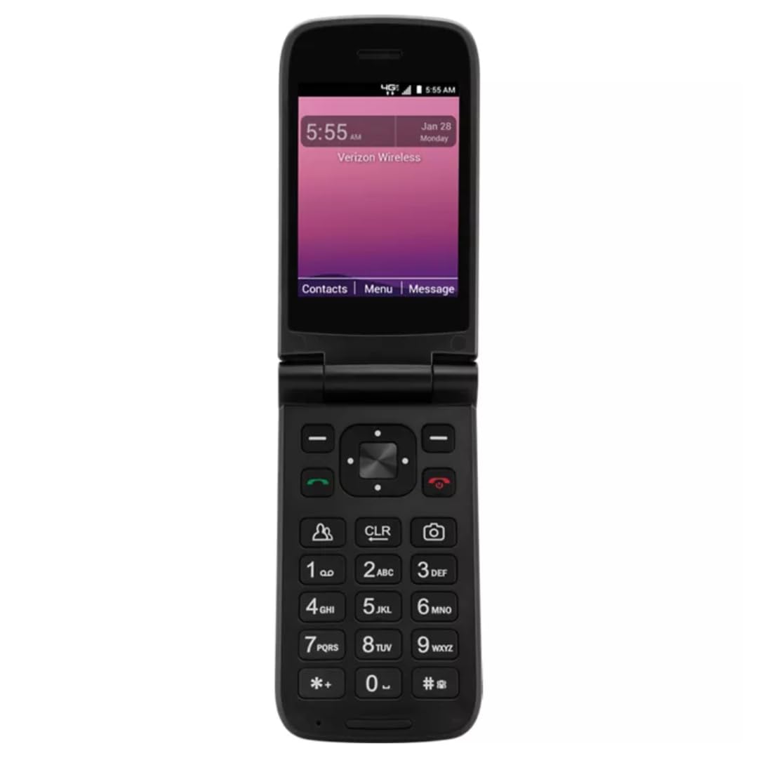 4G LTE Flip Phone with 2.8" Screen, Camera, Wi-Fi, Bluetooth, Unlocked - Black V293523