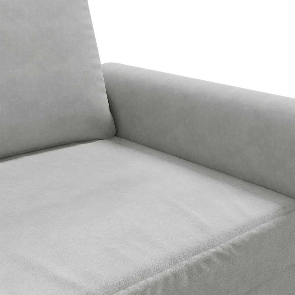Light Gray Velvet 3-Seater Sofa J397909