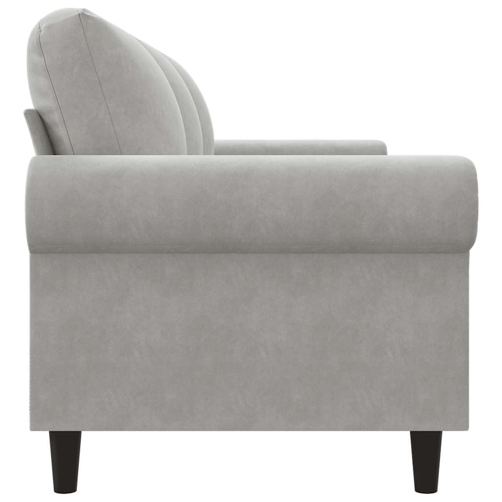 Light Gray Velvet 3-Seater Sofa J397909