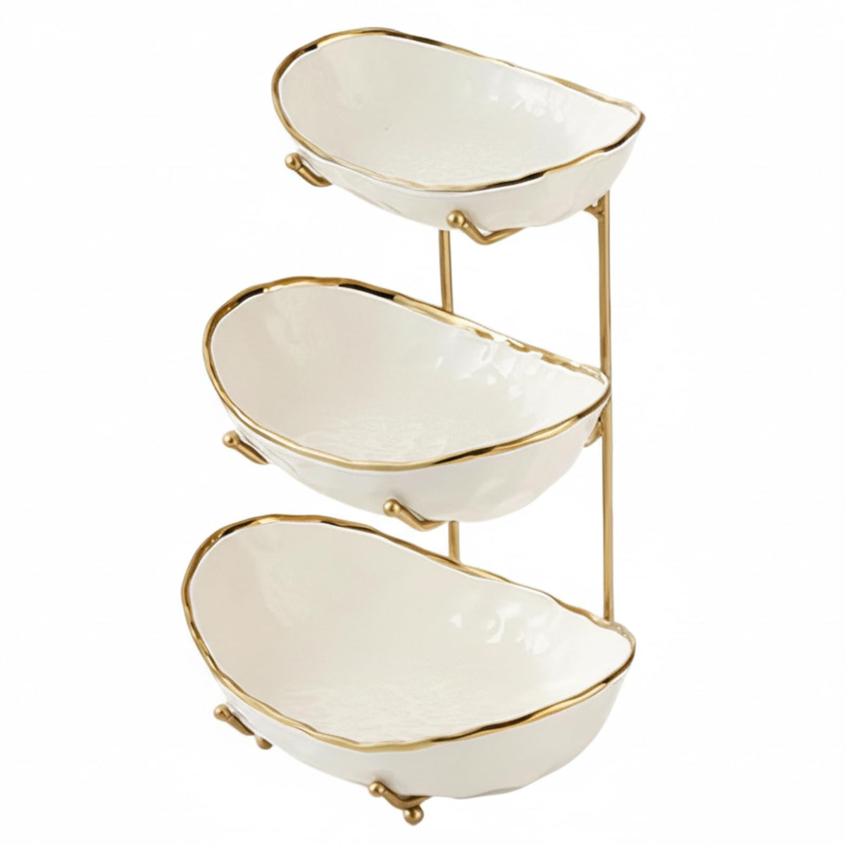 3-Tier Ceramic Fruit Bowl with Stand H1214