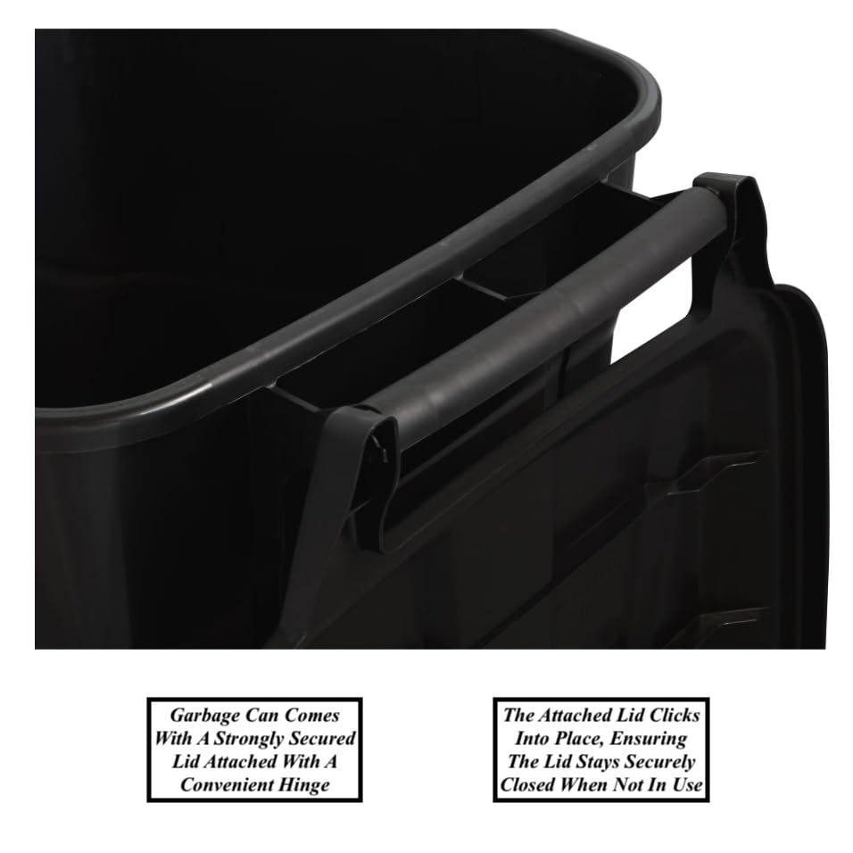 45 Gallon Heavy Duty Plastic Trash Cans with Wheels P553719