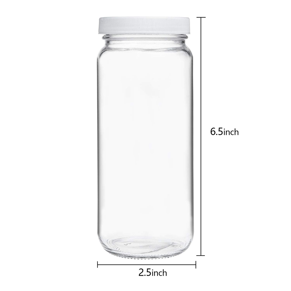 16 Pack 16oz Clear Glass Bottles with Airtight Lids H79625