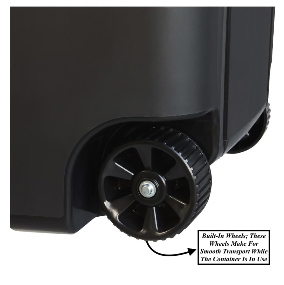 45 Gallon Heavy Duty Plastic Trash Cans with Wheels P553719