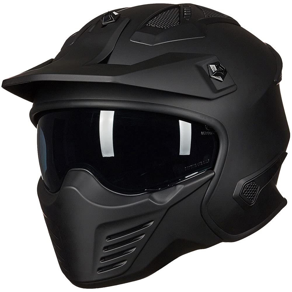 Open Face 3/4 Half Motorcycle Helmet DOT Matte Black M O627