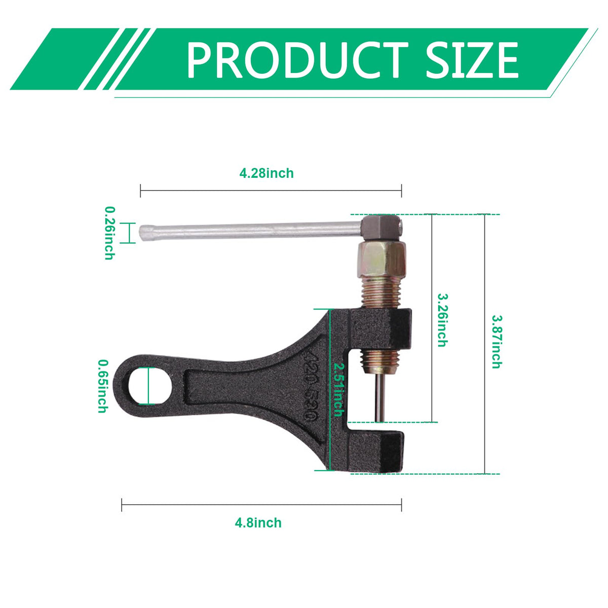 Motorcycle Chain Breaker Tool for 420-530 Roller Chains Y838