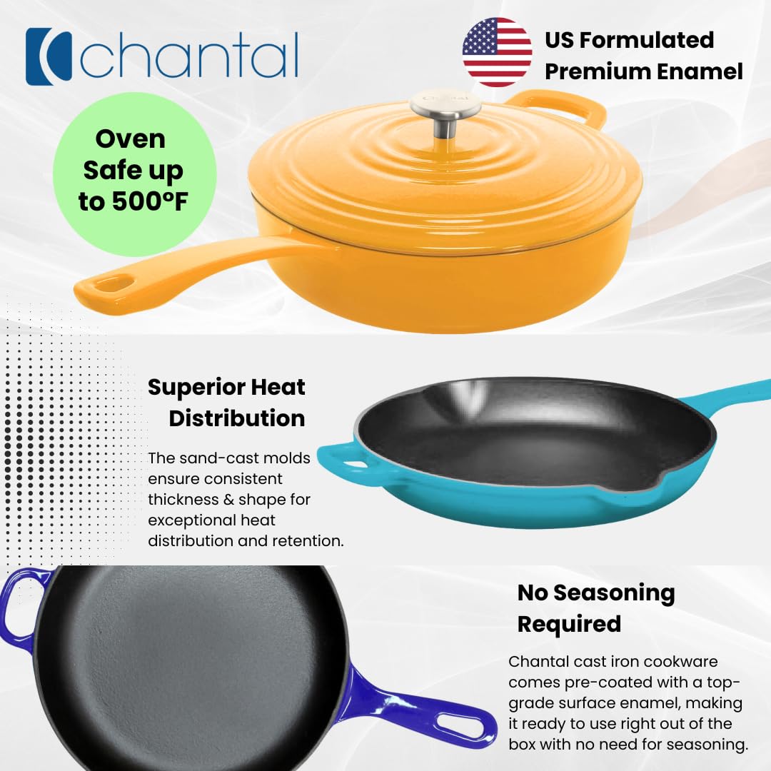 Cast Iron Skillet, 10 inch, Sea Blue I9478