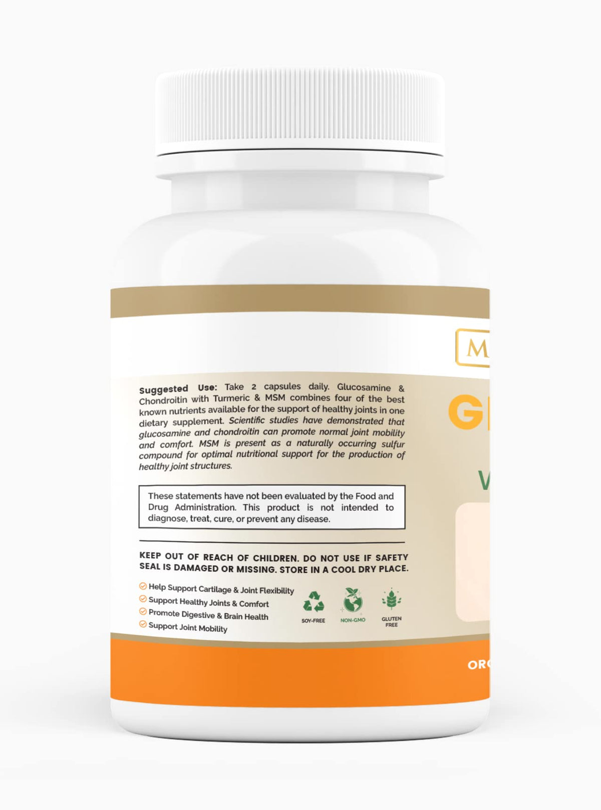 Glucosamine Chondroitin Turmeric MSM 60 Veggie Capsules L860