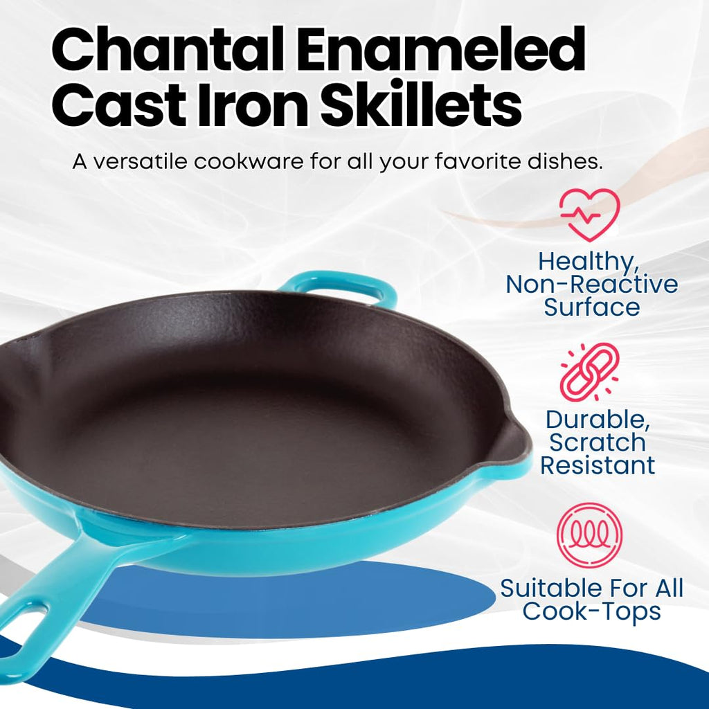Cast Iron Skillet, 10 inch, Sea Blue I9478