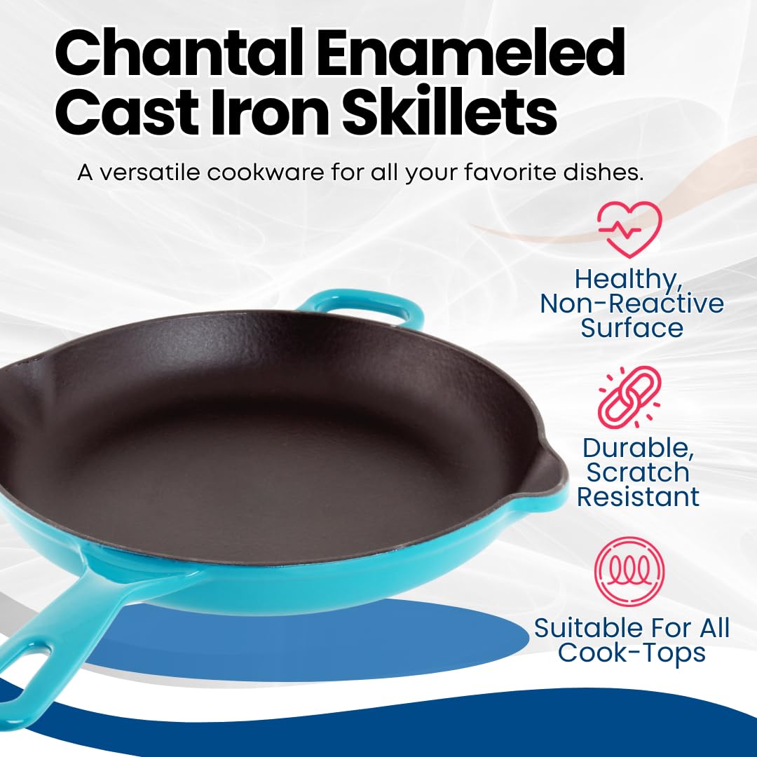 Cast Iron Skillet, 10 inch, Sea Blue I9478