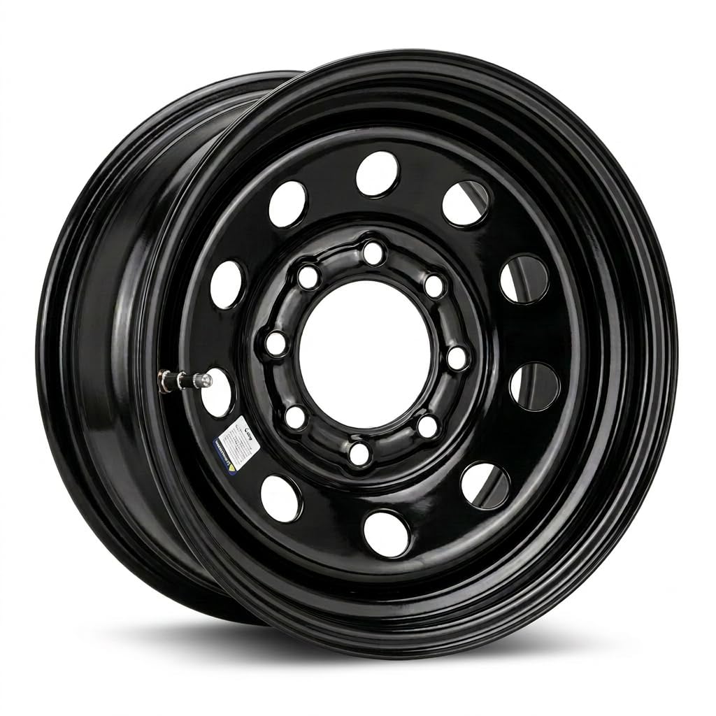 16x6 Black Modular Steel Trailer Wheels 8 Lug T72800