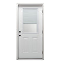 Primed Left Hand Outswing 1/2 Lite 2-Panel Clear Glass Steel Prehung Front Door 36" x 80" K8427