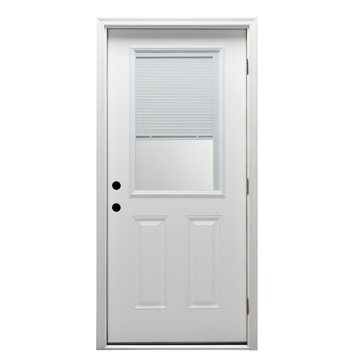 Primed Left Hand Outswing 1/2 Lite 2-Panel Clear Glass Steel Prehung Front Door 36" x 80" K8427