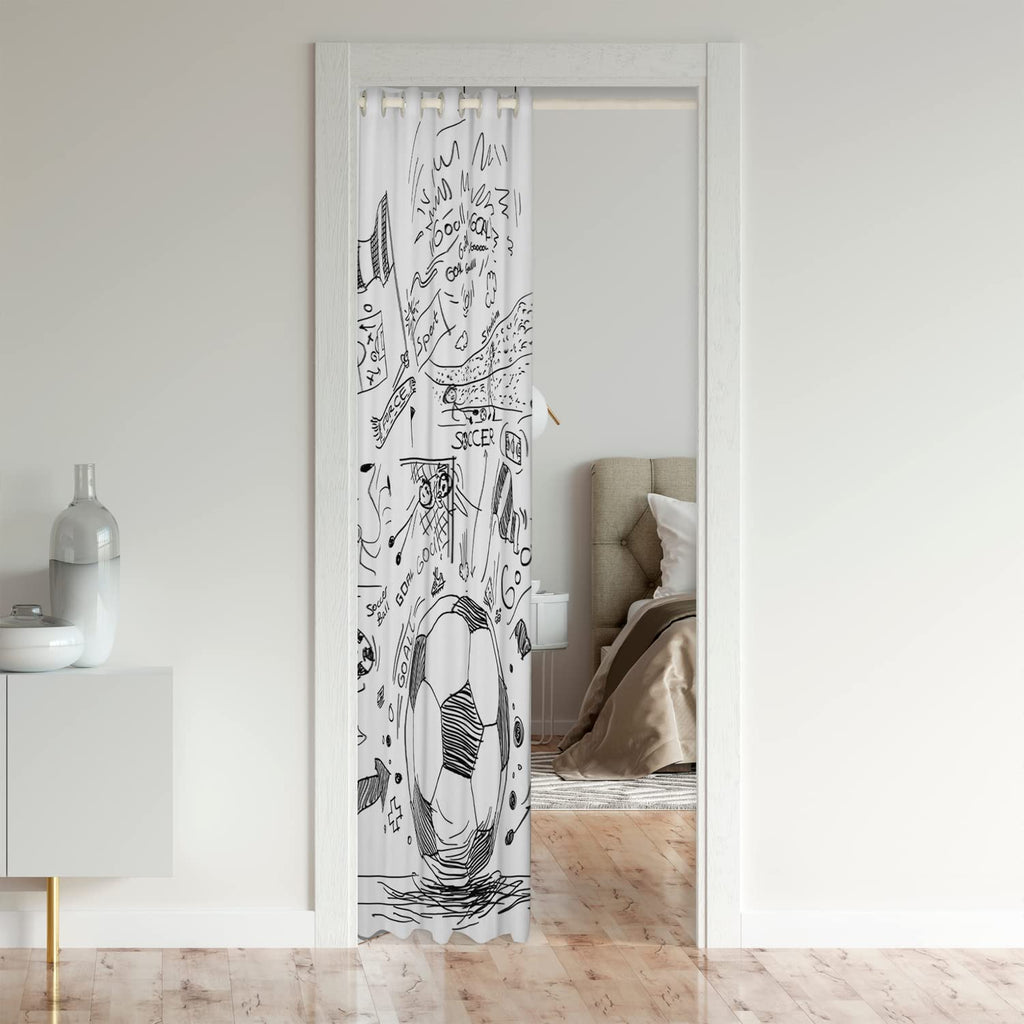 Football Blackout Door Curtain, 1 Panel 42"W X 80"L I78275