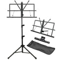 Black Portable Sheet Music Stand with Clamp and Carrying Bag T433569