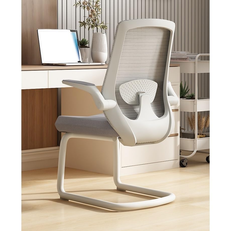 Orange Mesh Office Chair with Adjustable Armrests Q514557