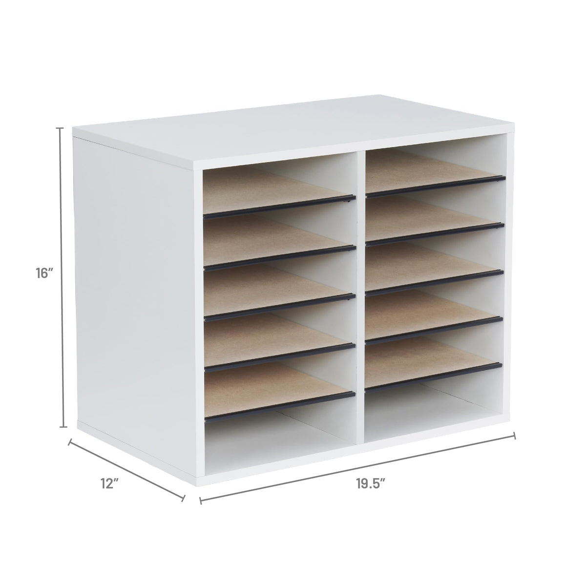12 Compartment Wood Literature Organizer P7185
