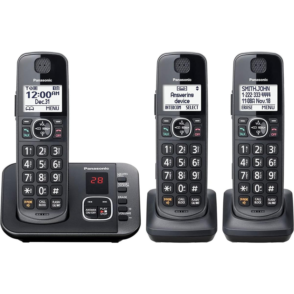 3 Cordless Phones with Answering Machine and Call Blocking U840