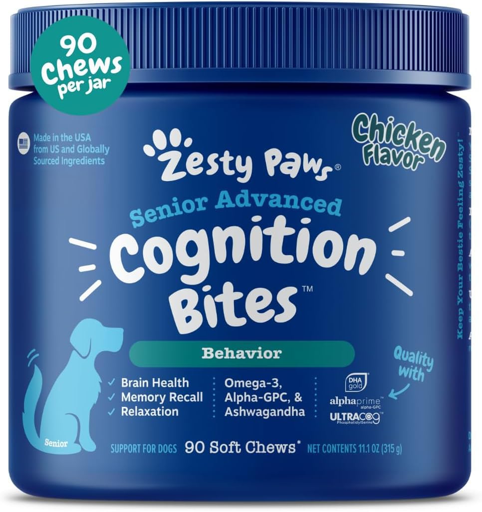 Senior Dog Supplement Cognition Chews Chicken 90 Ct B50492