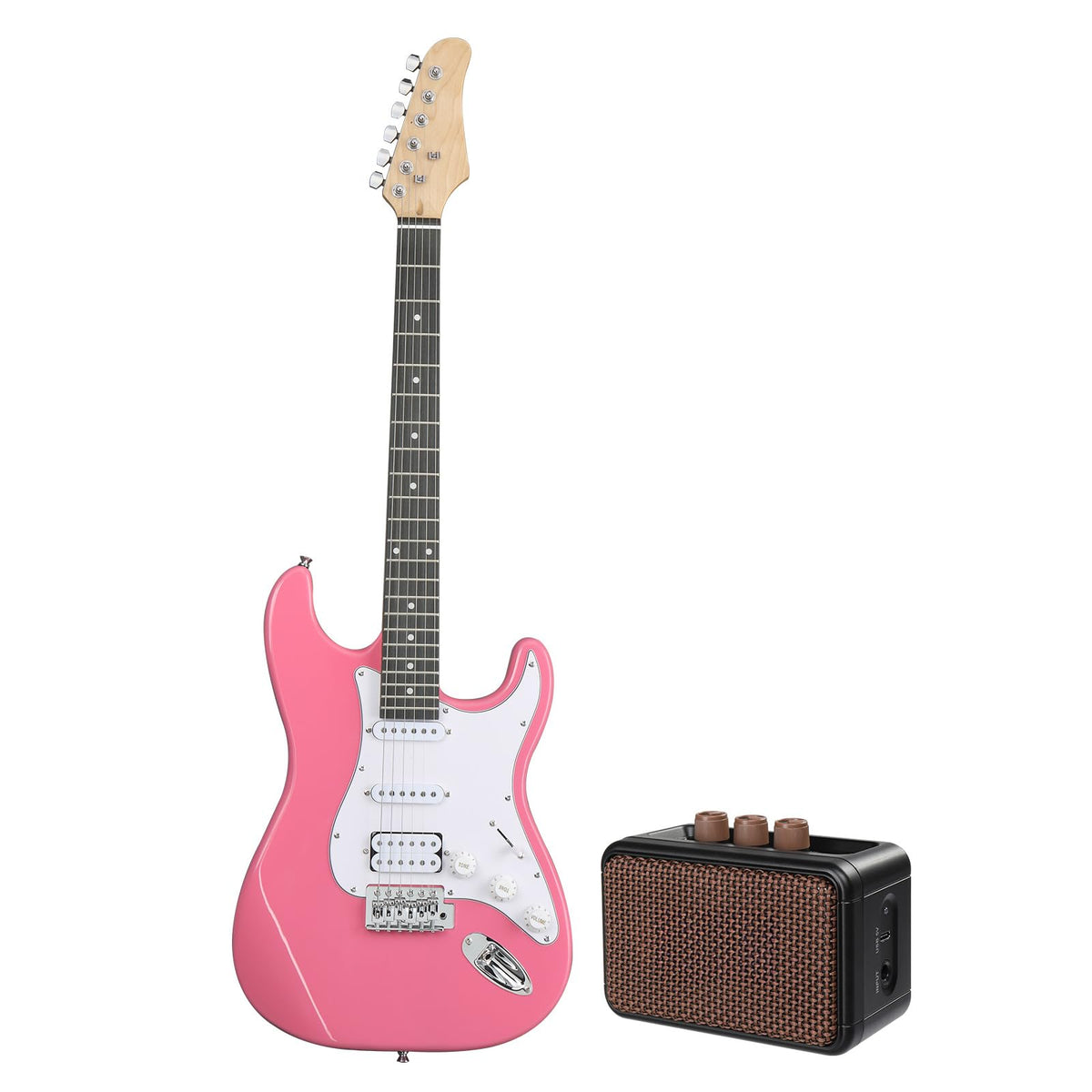 39 Inch Pink Electric Guitar Starter Kit with Amp R7825