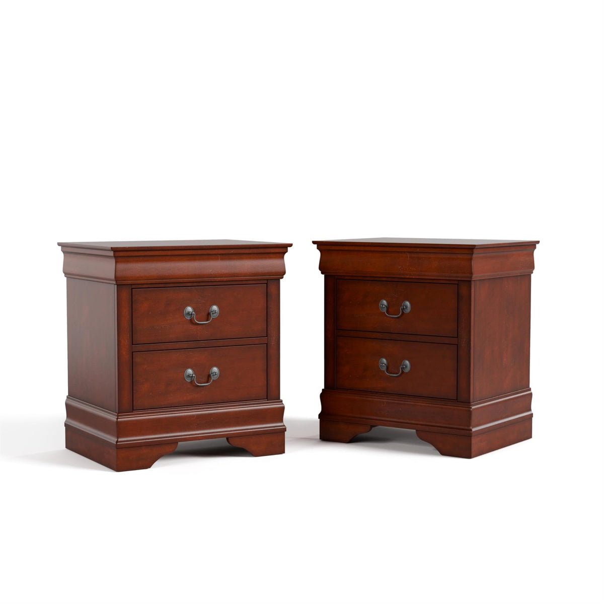 Solid Wood 2-Drawer Nightstand Set X7049