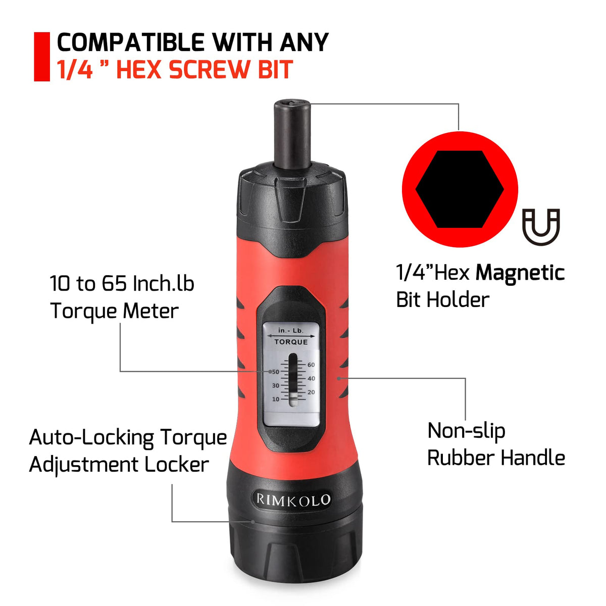 Torque Screwdriver Wrench Set with 29 S2 Alloy Bits & 5 Drive Sockets D37937