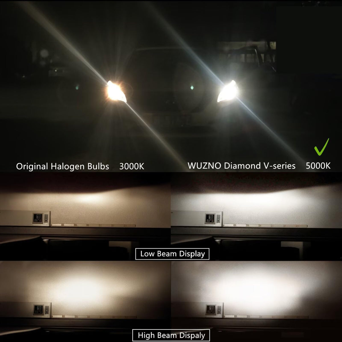 Halogen Headlight Bulbs 9003/H4 6000k White 2 pack P15302