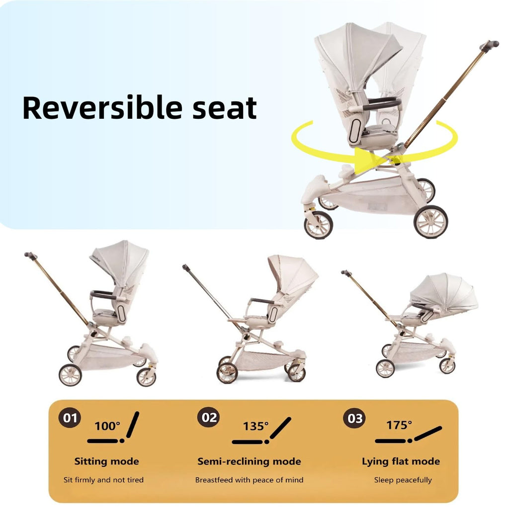 Lightweight Folding Stroller Wagon with Reversible Seat and Canopy K689