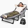 Folding Camping Cot with Mattress and Pillow, Grey B5837