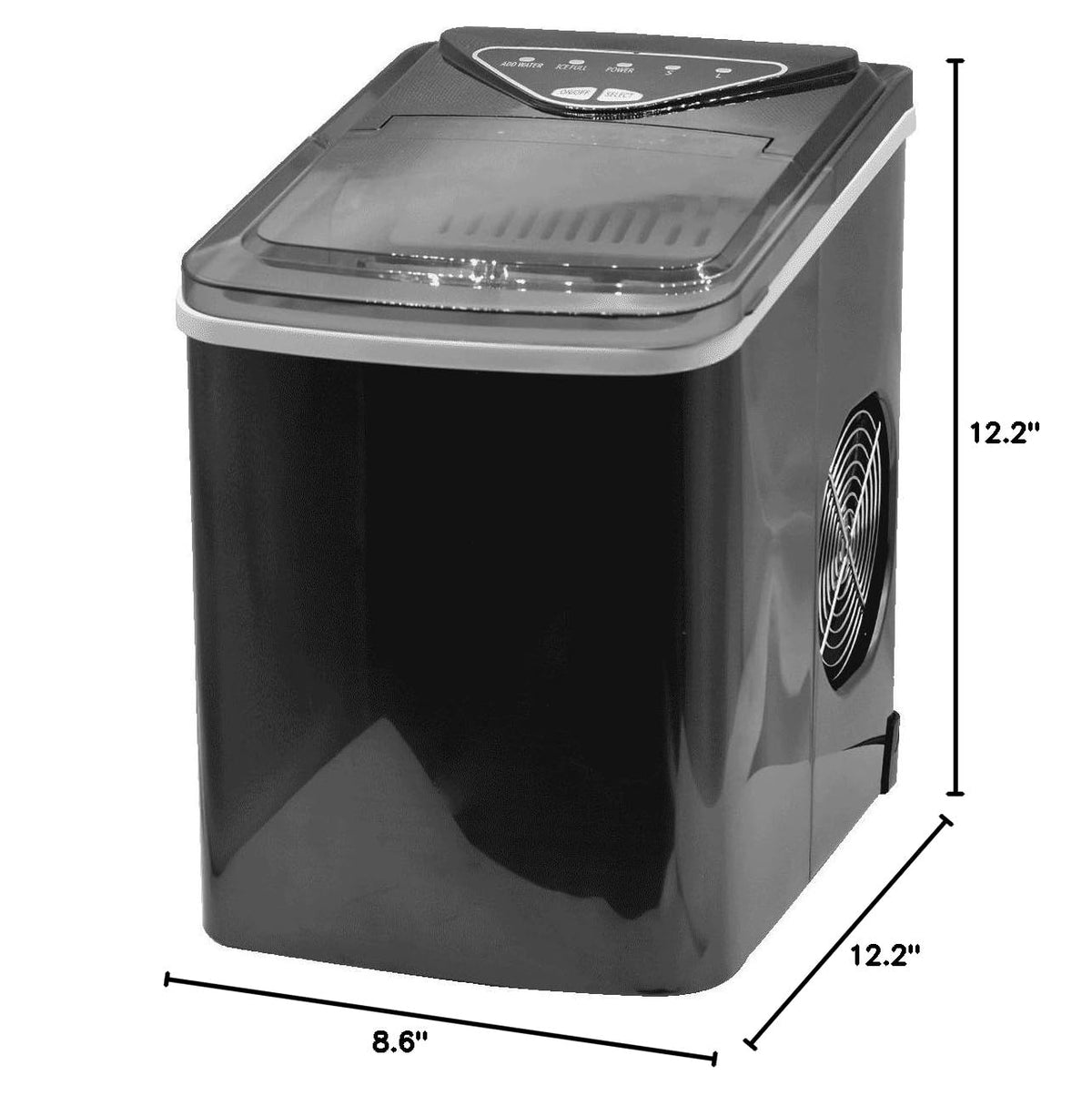 Black Countertop Ice Maker with Scoop and Basket R95362