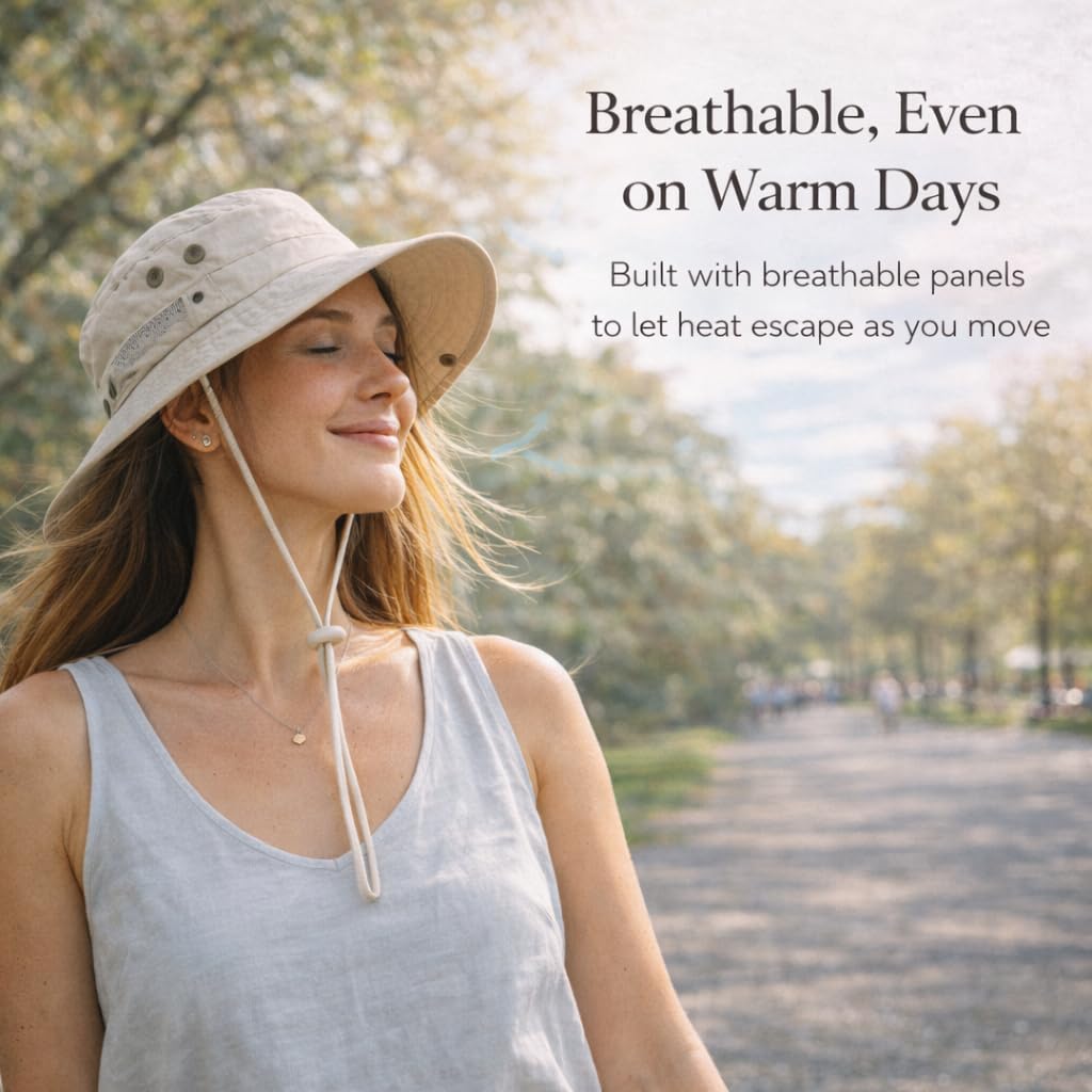 Ponytail Sun Hat Waterproof UPF 50+ Wide Brim E212