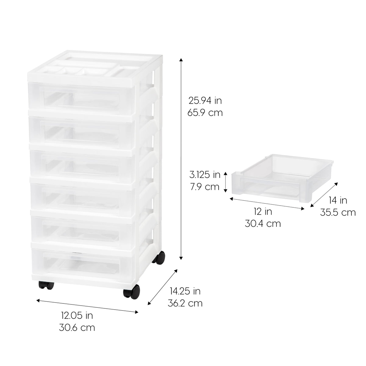 6 Drawer Rolling Storage Cart V23491