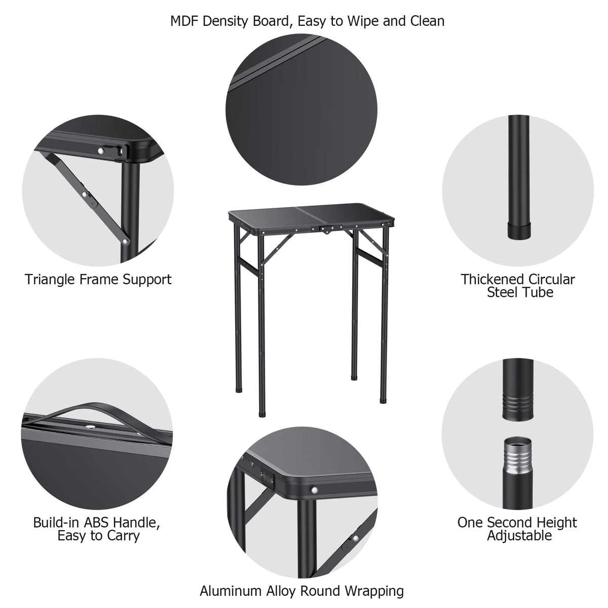 Folding Camping Table 3 Adjustable Height G20733
