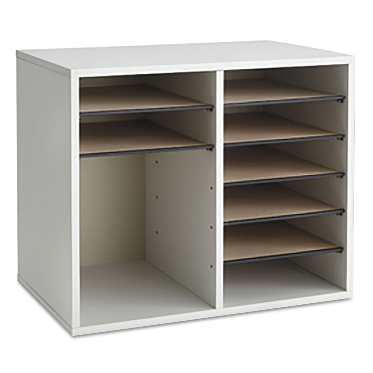 12 Compartment Wood Literature Organizer P7185