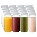 16 Pack 16oz Clear Glass Bottles with Airtight Lids H79625
