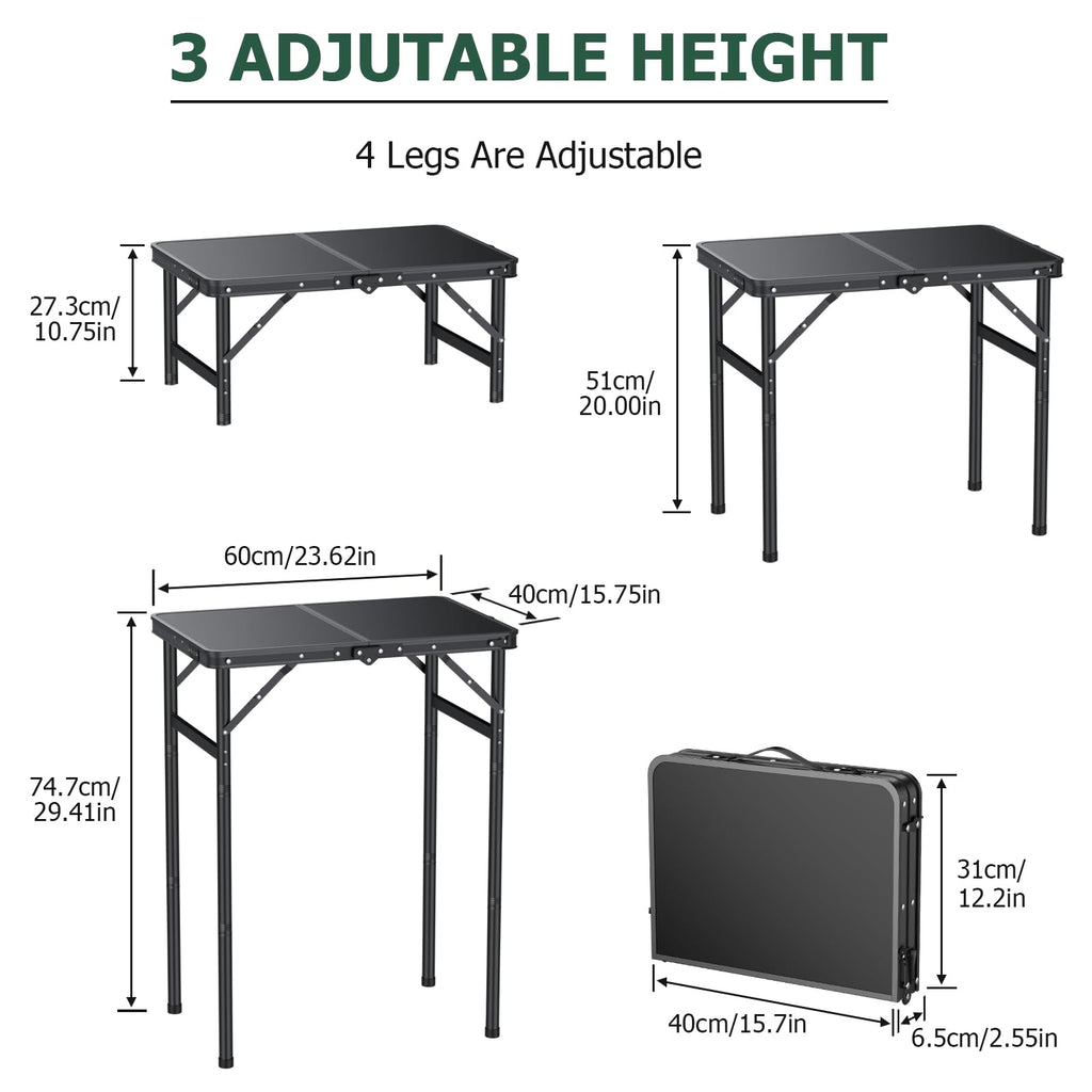 Folding Camping Table 3 Adjustable Height G20733