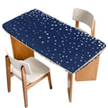 Silver Speckle Fitted Rectangle Tablecloth 32" x 72" Navy Blue Elastic Waterproof Table Cover G48136