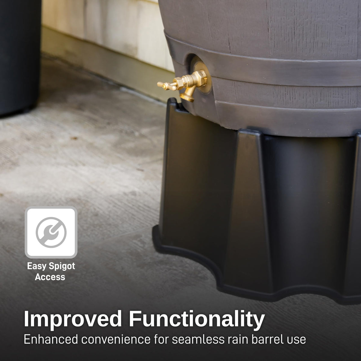 50-Gallon Black Rain Barrel Stand X1258