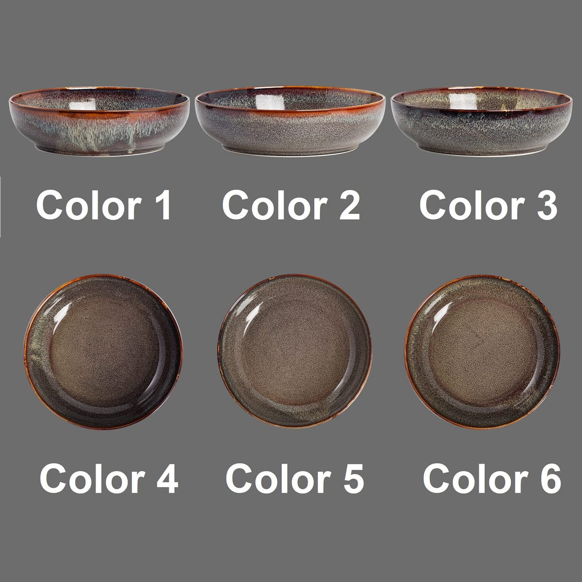 Ceramic bowls set of 4 8" Caramel Brown K248982