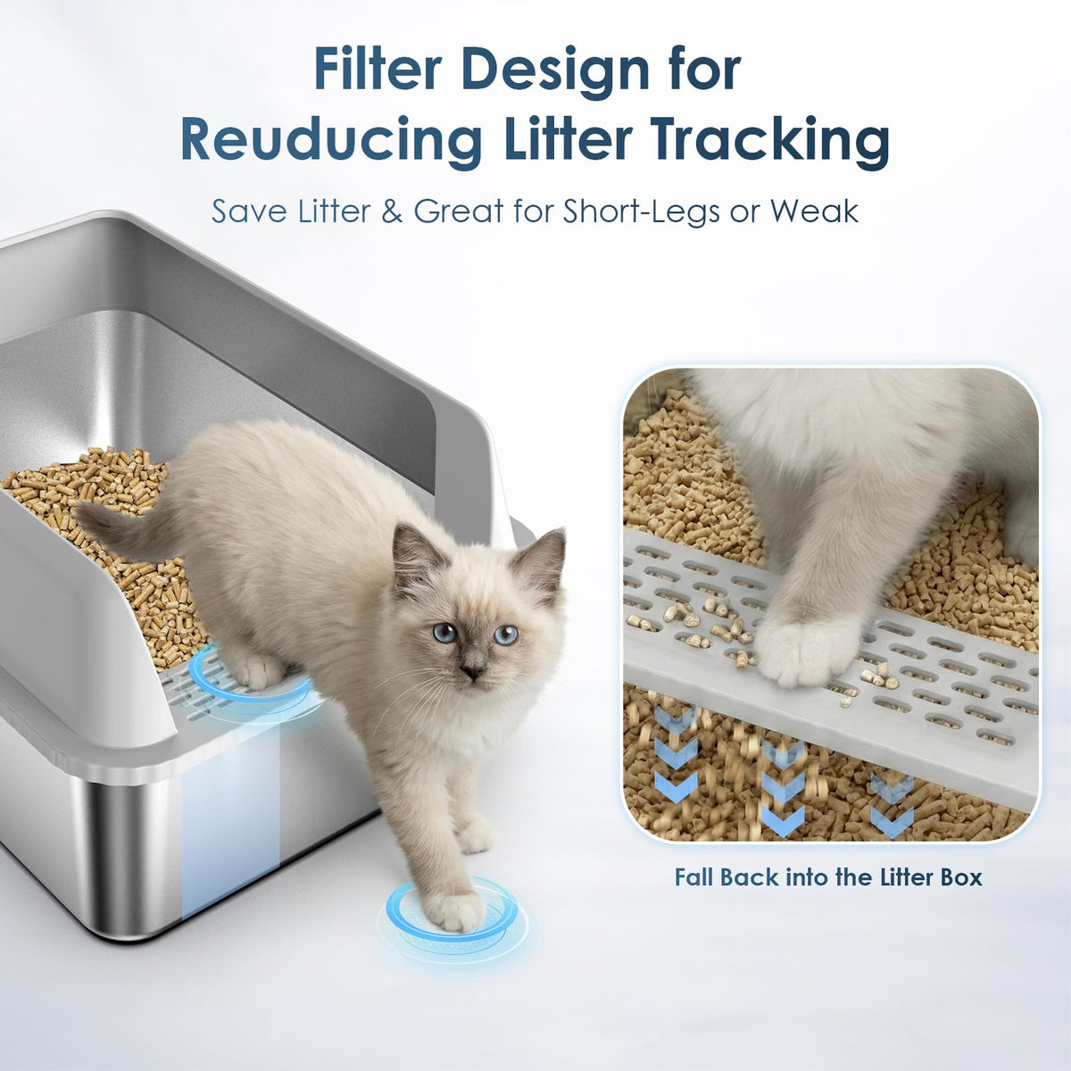 Stainless Steel Cat Litter Box with Lid G91549