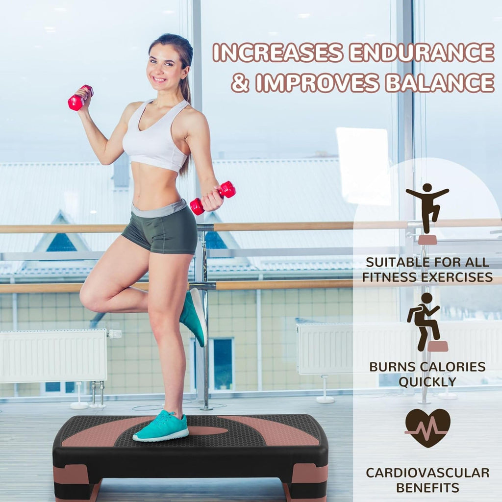 31" Adjustable Step Aerobic Platform with 4 Stackable Risers A940