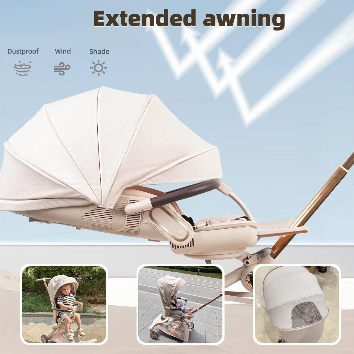 Lightweight Folding Stroller Wagon with Reversible Seat and Canopy K689