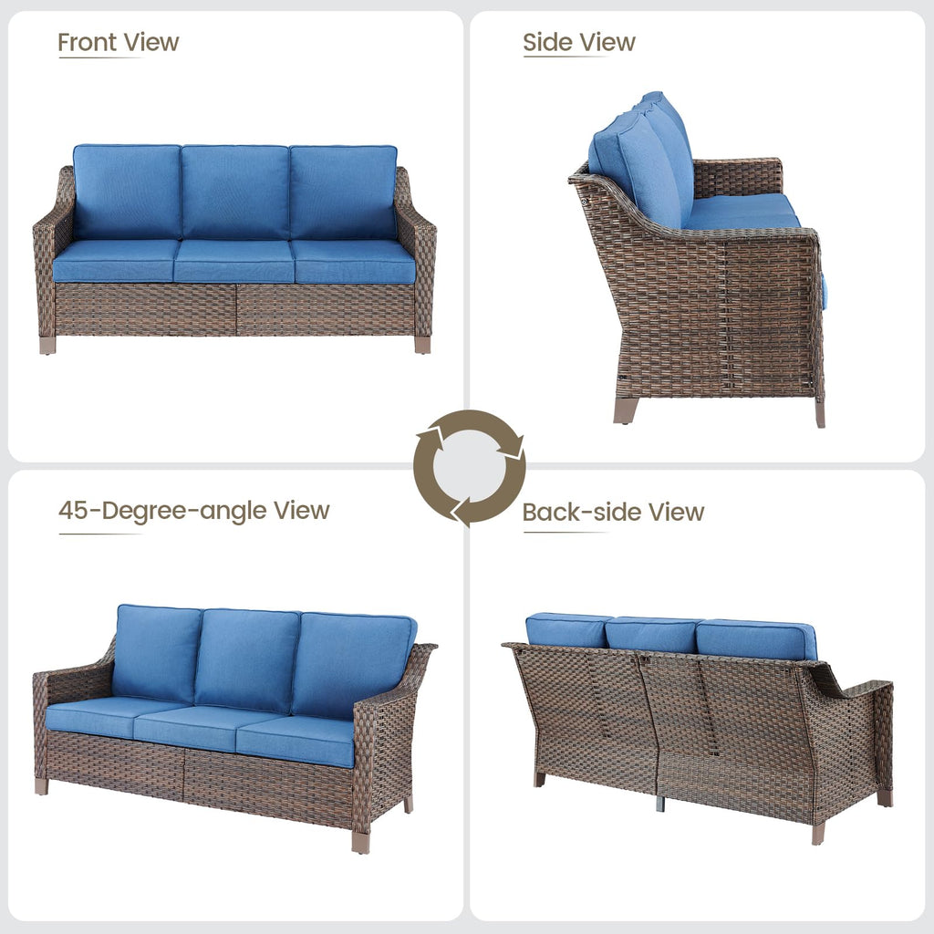 Brown PE Wicker Outdoor Sofa Z94450