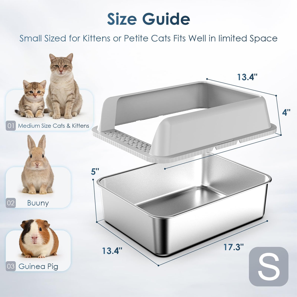 Stainless Steel Cat Litter Box with Lid G91549
