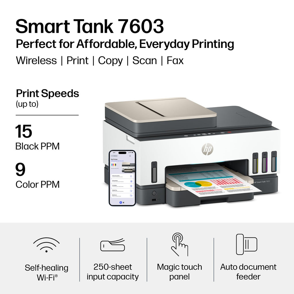 Wireless All-in-One Ink Tank Printer, Scanner, Fax, Copier P38446