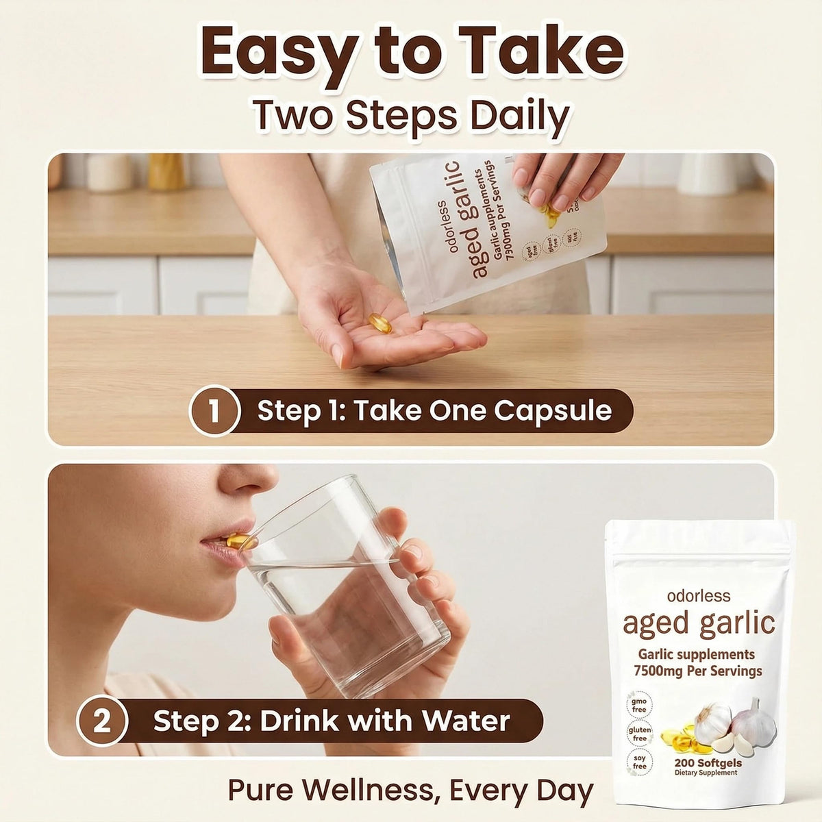 Odorless Aged Garlic Extract 200 Softgels F1093