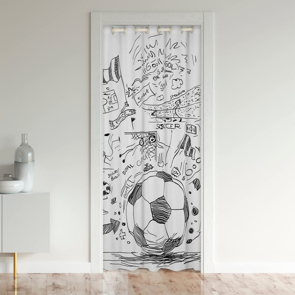 Football Blackout Door Curtain, 1 Panel 42"W X 80"L I78275