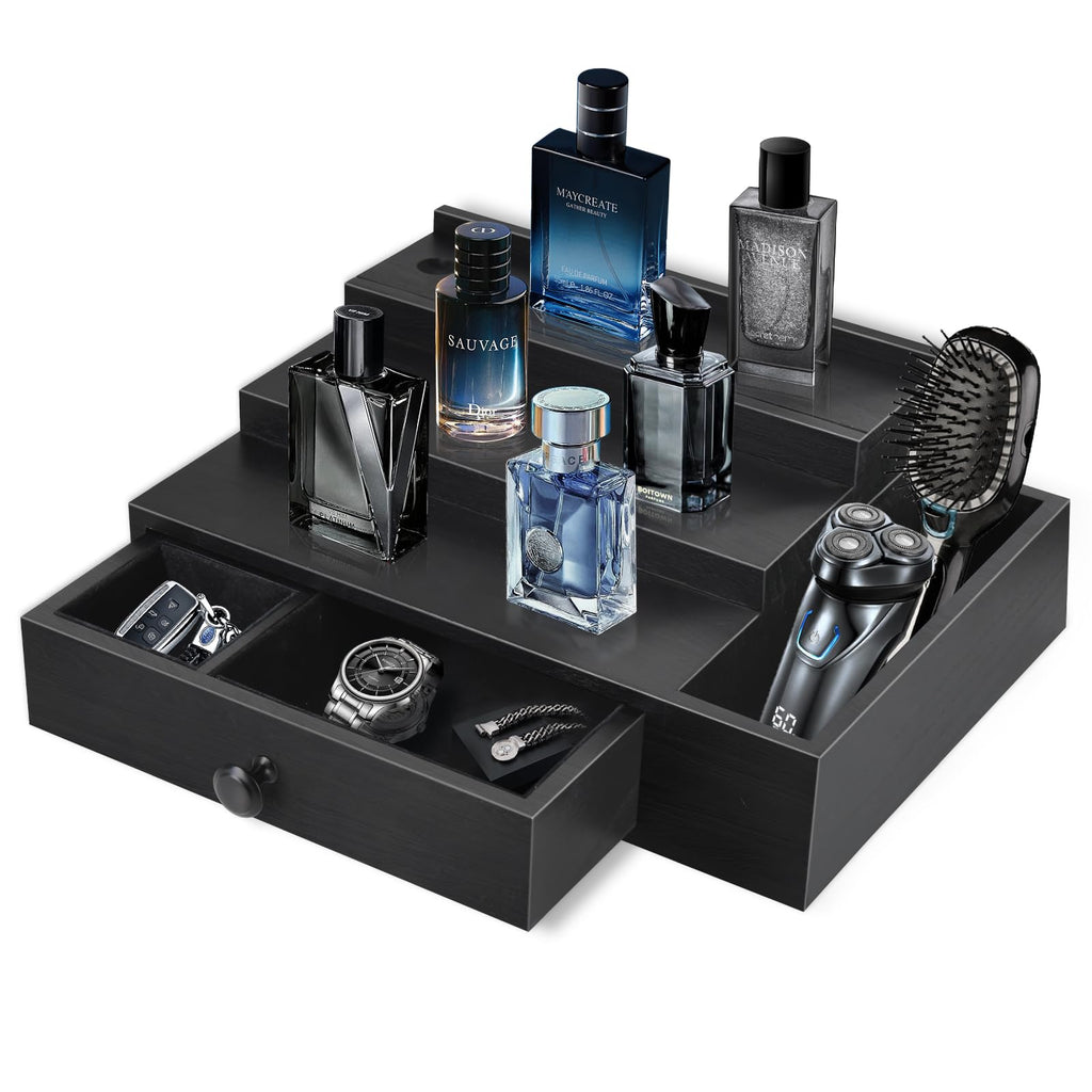 3 Tier Cologne Stand Organizer with Velvet Lining Drawer R199571